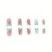 Duckbill Long False Nails - Sweet Cool Star & Water Drop Design, Gradient Nail Art, European & American Style_viptrois.com