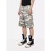 Men's Summer Trendy Camouflage Mid-Length Pants American Retro Loose Straight Leg Five Point Casual Wide Leg Denim Shorts_viptrois.com