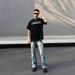 American High Street Vibe Washed Blue Ripped Jeans Men's Straight Leg Micro Flared Cleanfit Pants_viptrois.com