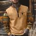 2024 American High Street Half-Zip Pullover Stand Collar Loose Casual Printed Men's Sweatshirt_viptrois.com
