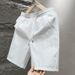 Men's Trendy White Light Luxury Jacquard Drawstring Shorts Casual Five Point Beach Wear Non-Stretch Polyester_viptrois.com