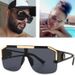 Men's Glasses New Lion Head One Piece Sunglasses Trendy Large Frame Sunglasses Ladies Personalized Hollow Temple Glasses_viptrois.com