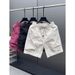 Summer Ice Silk Loose Casual Cargo Shorts For Men Solid Color Couple Five Point Pants Men's Clothing_viptrois.com