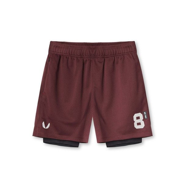Men's Clothing Fitness Elastic Fitness Shorts Running Sports Breathable Five Point Double Layer Pants_viptrois.com