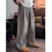 Men's Clothing Textured Bubble Plaid Pants Summer Thin Drape Wide Leg Casual Pants Loose Breathable Straight Trousers_viptrois.com