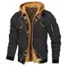 Men's Clothing Spring Autumn Winter Thick Large Size Men's Solid Color Hooded Jacket Casual Jacket Men_viptrois.com