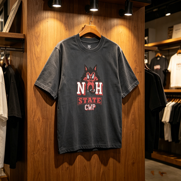 NBHD Japan Wolf Head Print Loose Distressed Round Neck T-Shirt, Urban Streetwear Short Sleeve For Men And Women_viptrois.com