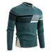 Pure In Stock And American 2024 New Autumn Winter Sweater Knitted Color Block Half Turtleneck European Size Pullover Base_viptrois.com