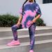 Mother & Kids INS Girls Summer Suit Tie Dye Full Print Short Sleeved 2 Piece Suit Fashion Casual Trousers Suit_viptrois.com