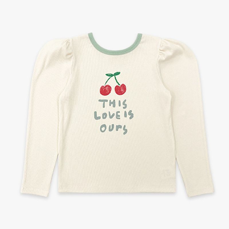 Spot Spring New Products PS Korean Children's Casual Loose Trendy English Cherry Bubble Long Sleeve Sweater_viptrois.com