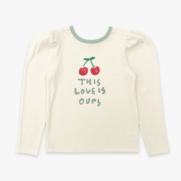 Spot Spring New Products PS Korean Children's Casual Loose Trendy English Cherry Bubble Long Sleeve Sweater_viptrois.com