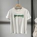2025 Fashion Letter Printed Crew Neck Short Sleeve T-Shirt Men's Loose Breathable Casual Versatile Handsome Half Sleeve Top_viptrois.com