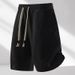 Summer Casual Men's Loose Fit Breathable Drawstring Five Point Pants Trendy Versatile Sporty Straight Leg mid Length Shorts_viptrois.com