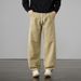 Men's Casual Cotton Wide-Leg Pants With Elastic Waist - Relaxed Fit Straight Leg Trousers For Everyday Wear (Available In Khaki, White-Grey, Black)_viptrois.com