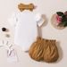 Kids' Clothing Hot Selling Baby Girl Cotton Short Sleeved Tight Romper And Floral Shorts Set_viptrois.com