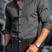 Men's Clothing Long Sleeved Casual Solid Color Business High Quality Shirt_viptrois.com