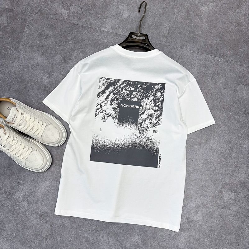 Men's Clothing Fashionable T Shirts For Men In Summer, White Short Sleeved Loose Bottoming Pullover, Short Sleeved Couple T Shirts B2CNF2176_viptrois.com