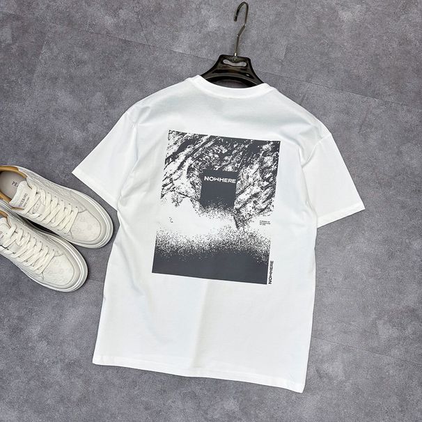 Men's Clothing Fashionable T Shirts For Men In Summer, White Short Sleeved Loose Bottoming Pullover, Short Sleeved Couple T Shirts B2CNF2176_viptrois.com