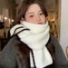 2024 New Small Fragrant White Scarf Women's Winter Atmosphere Korean Edition Thick Shawl Warm Woolen Neck for Men_viptrois.com