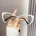 Unisex Accessories Cat Eye Sunglasses Triangle Plain Retro Glasses Frame Myopia Anti Blue Light Flat Glasses_viptrois.com