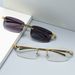 Fashionable Square Sunglasses Men's And Women's Retro Gold Frameless Hip-hop Tone Glasses_viptrois.com