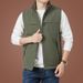 Reversible Fleece Vest For Men – Winter Warm Puffer Sleeveless Jacket With Stand Collar & Multi-Pockets (M-5XL)_viptrois.com
