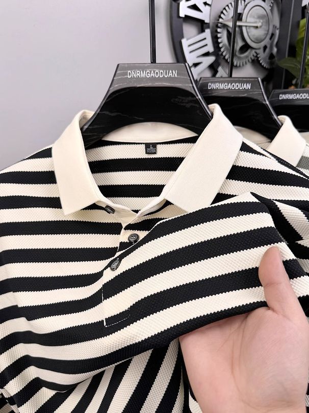 Men's Clothing Short Sleeved Shirt High End Lapel Shirt Loose Large Size Versatile Tops Men_viptrois.com