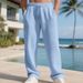 Men’s Jacquard Checkered Casual Pants – Classic Straight-Leg Trousers With Drawstring Waist (95% Polyester, Wrinkle-Free, White/Navy/Army Green)_viptrois.com