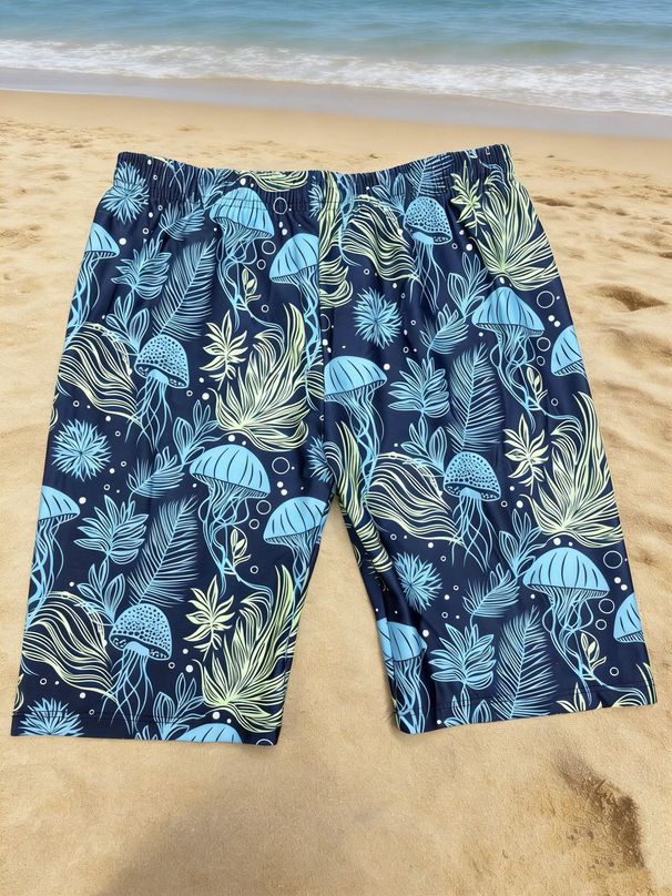 Swimmerheart Men's 5-Inch Quick-Dry Swim Trunks With Liner, Tropical Print Board Shorts For Beach, Pool, Surfing_viptrois.com