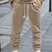 Men's Clothing Spring And Autumn Men's Casual Pants Youth Sports Leisure Quick Drying Solid Color Jacquard Drawstring Trousers_viptrois.com