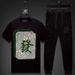 Men's Clothing new trend suits hot diamond fortune leisure fashion rogue high end short sleeved T shirts men's long pants_viptrois.com