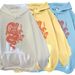 Autumn Winter New Candy Color Sweatshirt Couple Shirt Red Dragon Printed Pattern Hoodie_viptrois.com
