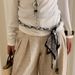 Bohemian Silk Scarf Woven Wooden Beads Beaded Chain Ethnic Style Belt Niche High-End Fashion Waist Accessory_viptrois.com