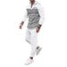 Men's Clothing Men's Waffle Knit Hoodie Jogger Set Long Sleeve Tracksuit Casual Striped Outfit_viptrois.com