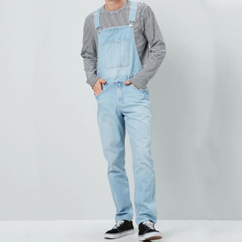 Men's Clothing Men's Suspender Jeans Jumpsuit Trousers Popular Work Clothes Simple Fashion Casual Overalls_viptrois.com