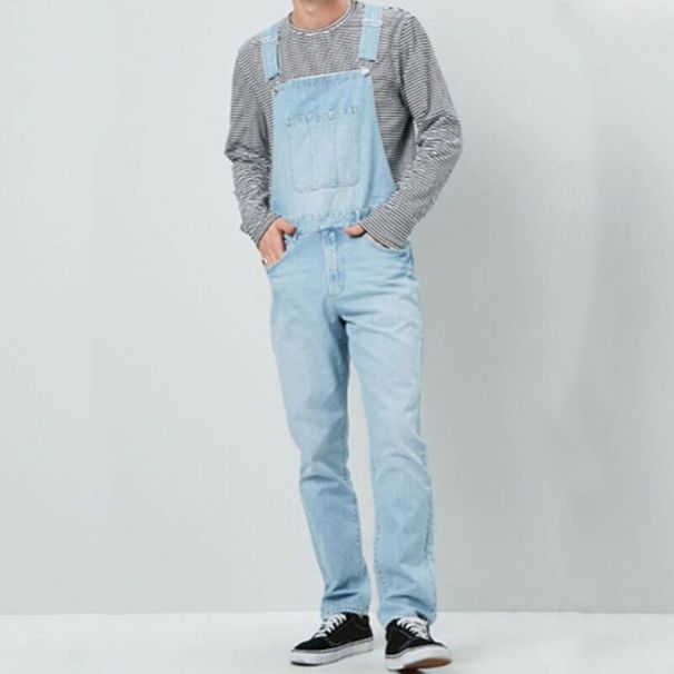 Men's Clothing Men's Suspender Jeans Jumpsuit Trousers Popular Work Clothes Simple Fashion Casual Overalls_viptrois.com