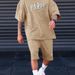 Men's Clothing Short Sleeved Suit Men's Summer New Fashion Trend Short Sleeved T Shirt Shorts Two Piece Suit_viptrois.com