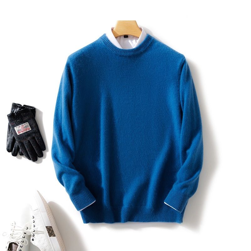 Nordmann Autumn Winter New Cashmere Round Neck Pullover Knitted Base Shirt Long Sleeve Men's Thick Warm Wool Sweater_viptrois.com