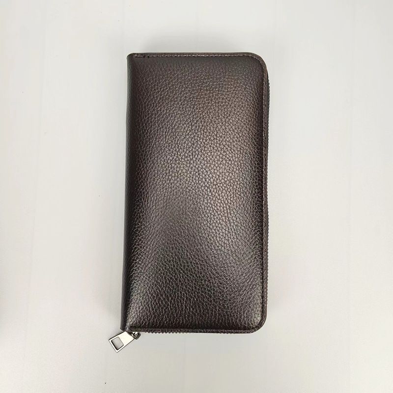 Premium PU Leather Long Zip Wallet For Men – Slim RFID Blocking Billfold With Multiple Card Slots & Phone Pocket, (Black, Dark Brown, Light Brown)_viptrois.com