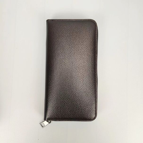 Premium PU Leather Long Zip Wallet For Men – Slim RFID Blocking Billfold With Multiple Card Slots & Phone Pocket, (Black, Dark Brown, Light Brown)_viptrois.com