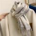 Scarf For Women Winter Student New Plaid Cashmere Warm Fringe Shawl Thickened Korean Fashion Neck Warmer_viptrois.com