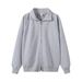 Men's Clothing Men's Japanese Retro Zip-Up Hoodie Jacket - Plain Color Stand Collar Oversized Casual Outerwear (Regular & Fleece Lined Options)_viptrois.com
