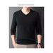 Pure Hengyuanxiang Wool Sweater Men, Spring Autumn V-Neck Sweater, High Elastic Breathable Top For Middle-Aged And Young_viptrois.com