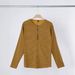 Men’s Striped Henley Shirt – Long Sleeve Corduroy Button-Up For Casual & Smart-Casual Wear (S-3XL, Yellow/Burgundy/Green/Navy)_viptrois.com