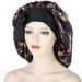 Unisex Hair Care Wide Brim Long Tail Extra Large Shower Cap Fashion Print Ladies Large Satin Night Cap_viptrois.com