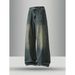 Men's Vintage Washed Straight Leg Jeans Wide Leg Casual Distressed Long Pants Style Version_viptrois.com