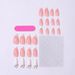 Wear High End Nails Ins Style French Almond Nails Shell Nail Art Pieces Detachable Nail Pieces 24 Pieces_viptrois.com