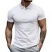 Men's Clothing New Men's Lapel Short Sleeved T Shirt Polo Shirt Men's Large Loose Collared Solid Color T Shirt_viptrois.com