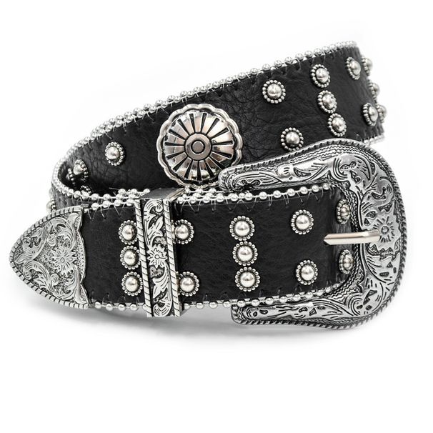 Women's Western Punk Belt, Y2K Studded Waistband With Alloy Buckle For Jeans & Skirts_viptrois.com