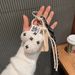 Bag Charms Lambswool Love Pendant Plush Bow Lanyard Climbing Bracelet Keychain Bag Pendant_viptrois.com